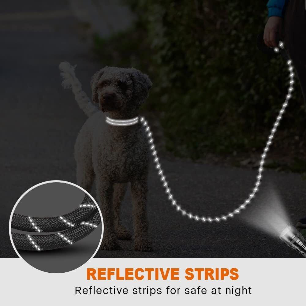 5FT Leash Braided Rope Pet Dog Leads Strong Reflective Soft for M/Large Dog Walk