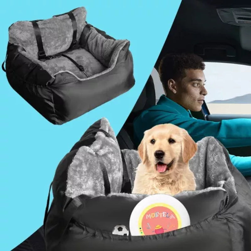 Washable Dog Car Seat Bed Pet Booster Seat Pet Travel Carrier with Safety Leash