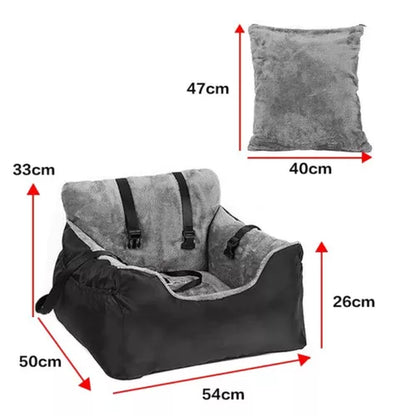 Washable Dog Car Seat Bed Pet Booster Seat Pet Travel Carrier with Safety Leash