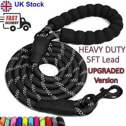 5FT Leash Braided Rope Pet Dog Leads Strong Reflective Soft for M/Large Dog Walk