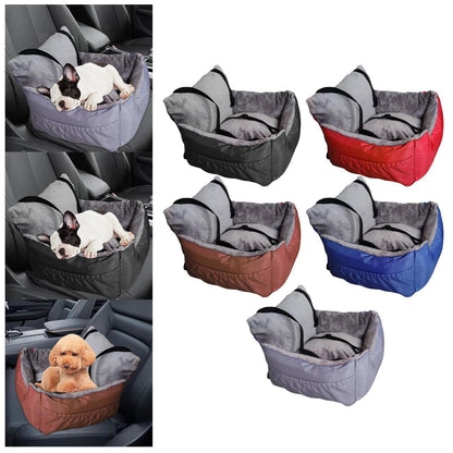 Washable Dog Car Seat Bed Pet Booster Seat Pet Travel Carrier with Safety Leash