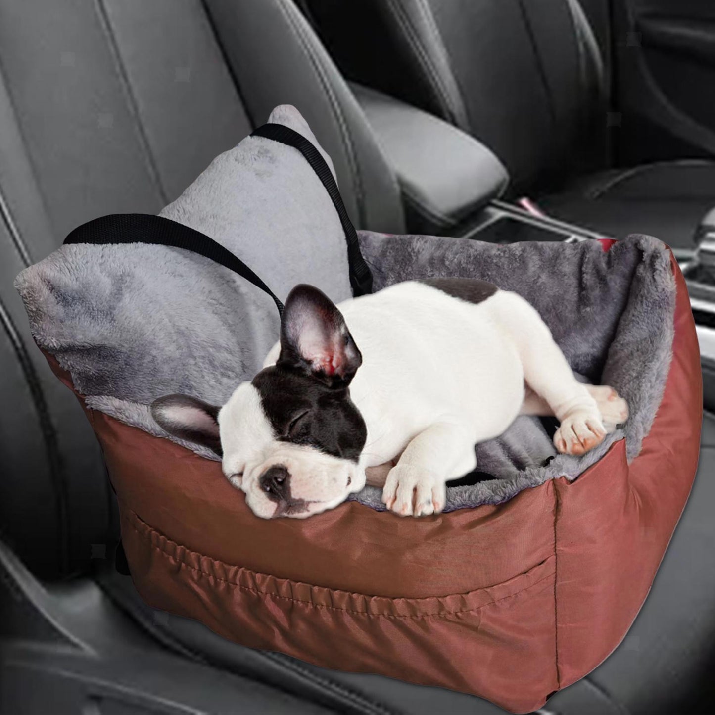 Washable Dog Car Seat Bed Pet Booster Seat Pet Travel Carrier with Safety Leash