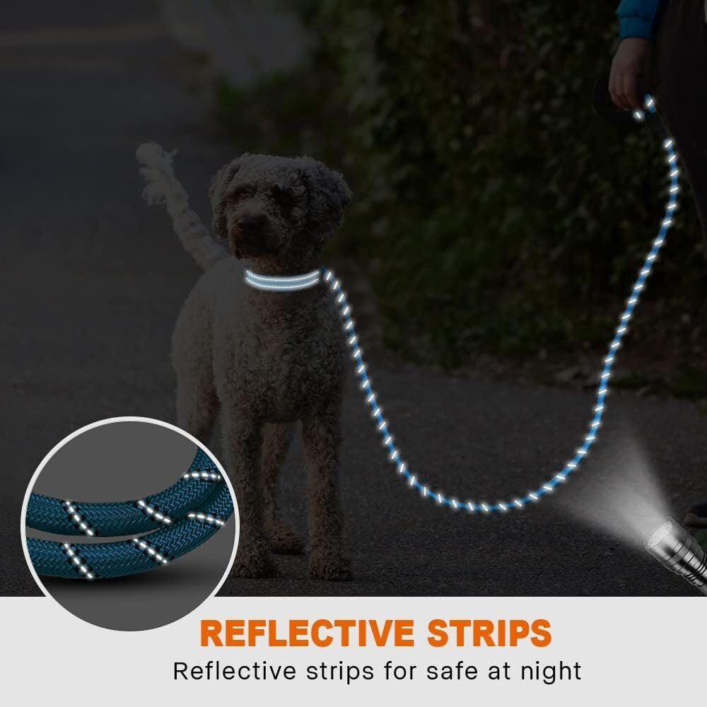 5FT Leash Braided Rope Pet Dog Leads Strong Reflective Soft for M/Large Dog Walk