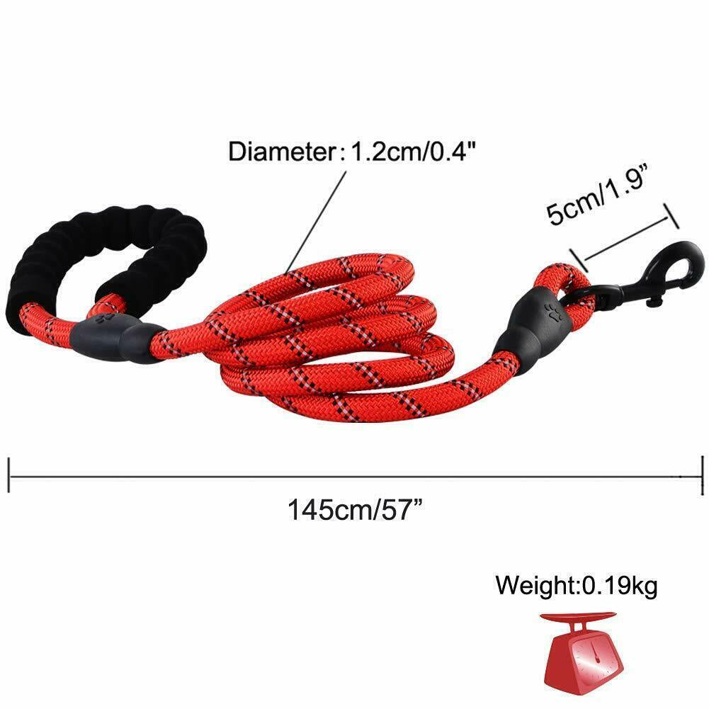 5FT Leash Braided Rope Pet Dog Leads Strong Reflective Soft for M/Large Dog Walk